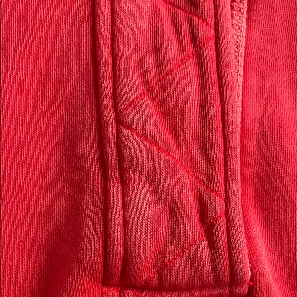 Oversized Faded Red Snap Collar Sweatshirt - Picture 5 of 6